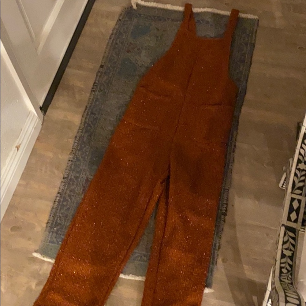 • Rust Orange Jumpsuit with Pockets • - Picture 4 of 8